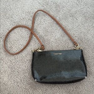Calvin Klein Black and Brown Crossbody Bag